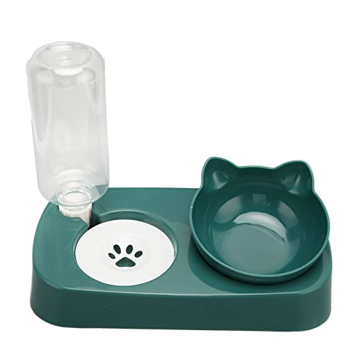 Wnvivi Wassernapf für Haustiere, Abnehmbarer Automatischer Wasserfutterspender, Erhöhter Katzennapf, 2-in-1-Wassernapf für Kleine und Mittelgroße Katzen und Hunde(Grün) von Wnvivi