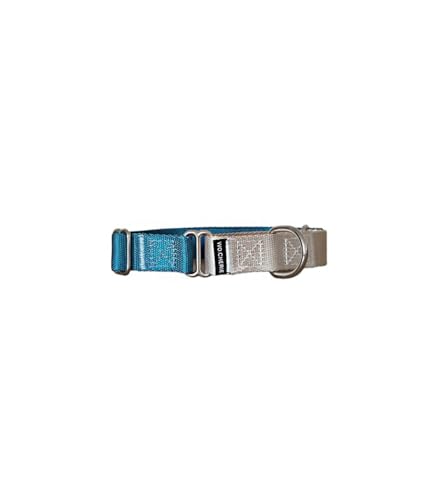 Dog Martingale Halsband 25 mm Breite (L (38 cm- 66 cm), Blau/Grau von Wo.Cherie