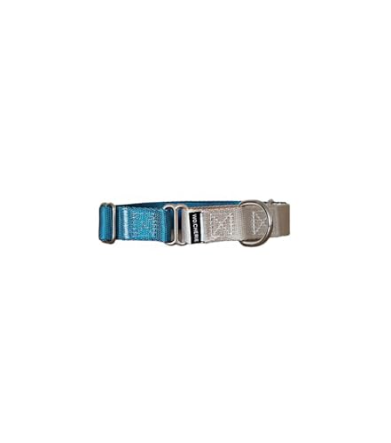 Dog Martingale Halsband 25 mm Breite (L (45 cm- 66 cm), Blau/Grau von Wo.Cherie