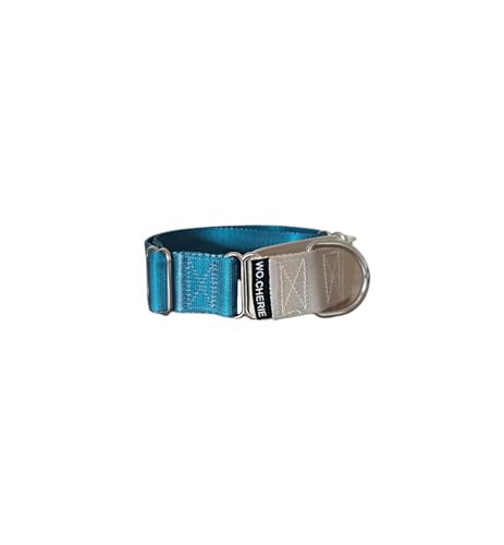 Wo.Cherie Dog Martingale Halsband, 40 mm Breite (M (27 cm-45 cm), Blau/Grau von Wo.Cherie