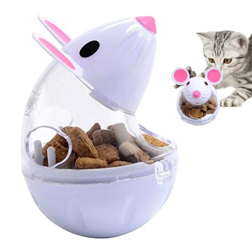 Katzen-Leckerli-Spender, Maus Taumelt, Fehlender Futterball, Lustiges Kleines Katzenspielzeug, Tierfutterball In Maus-Taumelform,Slow Verhindert Fettleibigkeit, Passt Ernährung Und Bewegung von Woalopted
