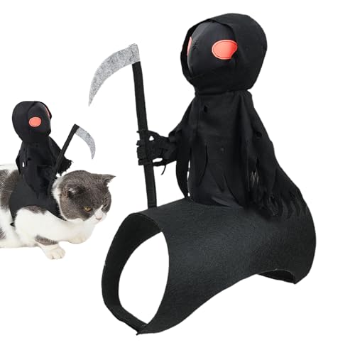 Woalopted Halloween Haustier Kostüm, Gruselige Hunde Halloween Kostüme, Welpen Katzen Verkleidungszubehör Mit Ritter Design, Haustier Hunde Reiter Hundekostüm, Bequem Und Bezaubernd von Woalopted