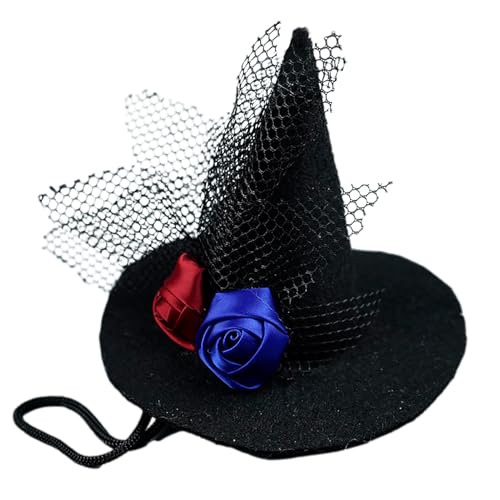 Woalopted Hut Für Kleine Hunde,Katzen Hexenhut - Verstellbares Kostümzubehör Für Bühne Show Fest Feier Familienfest Maskerade Theater Cosplay Party von Woalopted