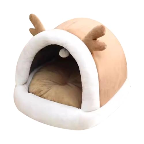 Woalopted Katzenbett Höhle - Warmes Katzenbett Überzogenes Haustiernest | rutschfeste Winter Möbel Haustierzubehör Für Kitten Welpe Innen Außen Schlafzimmer Wohnzimmer Beruhigend Woalopted Katzenbett Höhle - Warmes Katzenbett Überzogenes Haustiernest | rutschfeste Winter Möbel Haustierzubehör Für Kitten Welpe Innen Außen Schlafzimmer Wohnzimmer Beruhigend von Woalopted