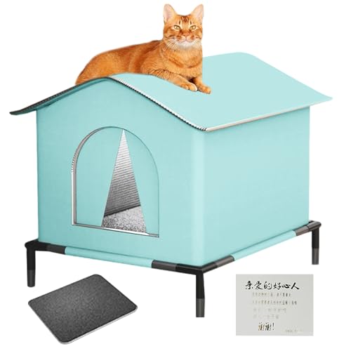 Woalopted Outdoor Katzenhaus Wetterfest | Wetterfeste Katzenbehausung Mit Erhöhtem Boden Und Matte,Wärmeisoliertes Winter Schlafhaus Mit Höhle Für Garten Terrasse Rasen Woalopted Outdoor Katzenhaus Wetterfest | Wetterfeste Katzenbehausung Mit Erhöhtem Boden Und Matte,Wärmeisoliertes Winter Schlafhaus Mit Höhle Für Garten Terrasse Rasen von Woalopted