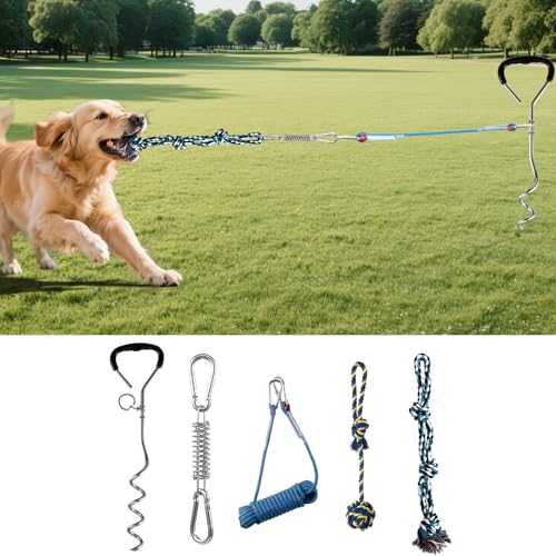 Woanger 2025 Upgrade Zerrspielzeug für Hunde, Bodeneinführbare Feder, robuste Flirtstange, verhindert Verheddern, interaktives Tauziehen im Freien, Spielzeug für mittelgroße und große Hunde für Rasen Woanger 2025 Upgrade Zerrspielzeug für Hunde, Bodeneinführbare Feder, robuste Flirtstange, verhindert Verheddern, interaktives Tauziehen im Freien, Spielzeug für mittelgroße und große Hunde für Rasen von Woanger