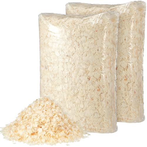 Woanger Hühnerstall-Einstreu, weiße Pappelholzflocken, große frische Späne, sehr saugfähig, geringe Feuchtigkeit, Späne, um den Stall trocken sauber und ordentlich zu halten, 2 Stück Woanger Hühnerstall-Einstreu, weiße Pappelholzflocken, große frische Späne, sehr saugfähig, geringe Feuchtigkeit, Späne, um den Stall trocken sauber und ordentlich zu halten, 2 Stück von Woanger