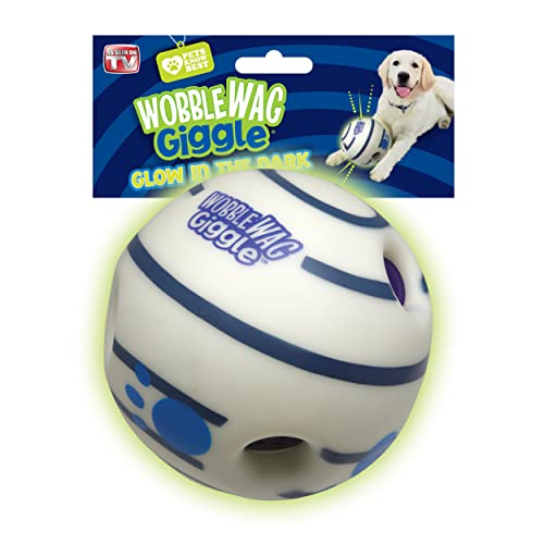 Wobble Wag Giggle Ball, interaktives Hundespielzeug, witziges Kichern, wenn gerollt oder geschüttelt, Haustiere wissen am besten, wie im Fernsehen gesehen, Glow in The Dark von Wobble Wag Giggle