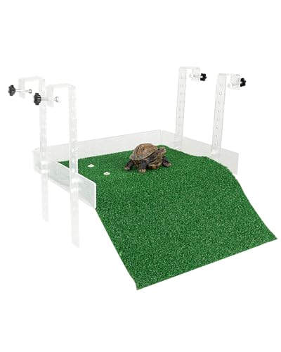Hängende Schildkröten-Sonnenplattform, mit rutschfestem Rasen, der Plattform und Rampe abdeckt, verstellbar, passend für 39,6 - 49,5 cm breite Aquarien, unverzichtbar für Schildkrötenbecken, Hängende Schildkröten-Sonnenplattform, mit rutschfestem Rasen, der Plattform und Rampe abdeckt, verstellbar, passend für 39,6 - 49,5 cm breite Aquarien, unverzichtbar für Schildkrötenbecken, von WodGod