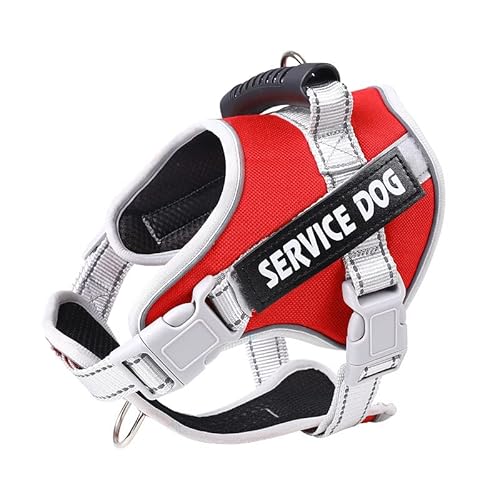 Hundegeschirr Mit Klettverschluss,Anti Zug Atmungsaktiv Brustgeschirr No Pull Sicherheitsgeschirr Reflektierend Dog Harness Einstellbar Weich für Große/Kleine Hunde(Rot,XL) von Wodondog