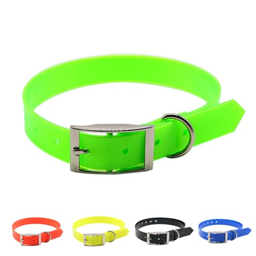 Hundehalsband Wasserdichtes,TPU+Nylon Hundehalsband groBe Hunde,Leicht zu Reinigendes Geruchlos Hundehalsband für Kleine Hunde (Grün, L 39-59CM) von Wodondog
