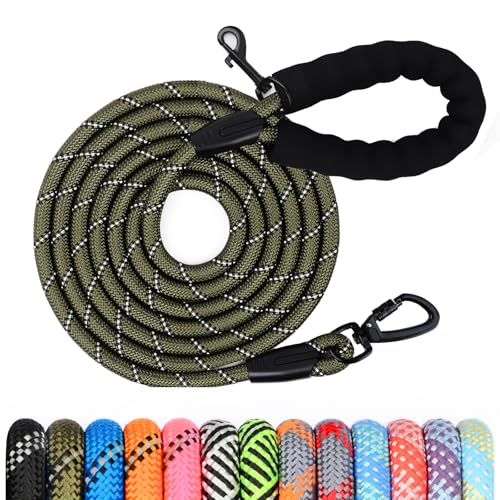 Hundeleine, 1,2 m/1,5 m/2 m/3 m/5 m/10 m/20 m/30 m, mit gepolstertem Robuste Hundeleine, geeignet für das Training und Spazierengehen kleine mittelgroßer und Hunde Abschließbarer Karabine von Wodondog