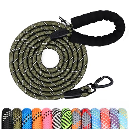 Hundeleine, 1,2 m/1,5 m/2 m/3 m/5 m/10 m/20 m/30 m, mit gepolstertem Robuste Hundeleine, geeignet für das Training und Spazierengehen kleine mittelgroßer und Hunde Abschließbarer Karabine von Wodondog