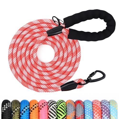 Hundeleine, 1,2 m/1,5 m/2 m/3 m/5 m/10 m/20 m/30 m, mit gepolstertem Robuste Hundeleine, geeignet für das Training und Spazierengehen kleine mittelgroßer und Hunde Abschließbarer Karabine von Wodondog