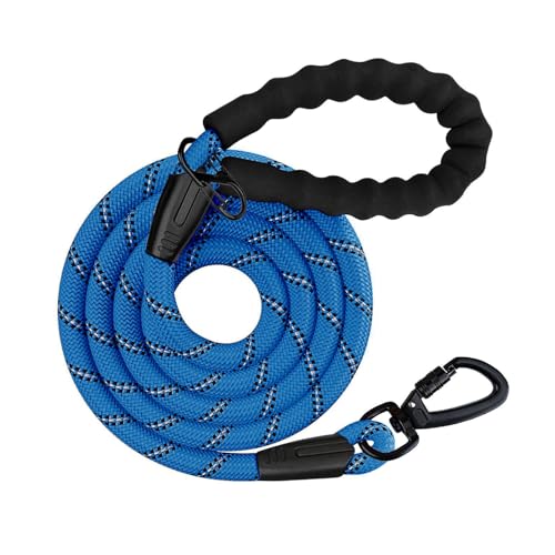 Schleppleine für Hunde, 5m.10m, 20m, 30m, Nylon Reflektierend Lang Robuste Hundeleine, mit Gepolstertem Griff, laufleine für große Hunde (Blau, 3M*1CM) von Wodondog