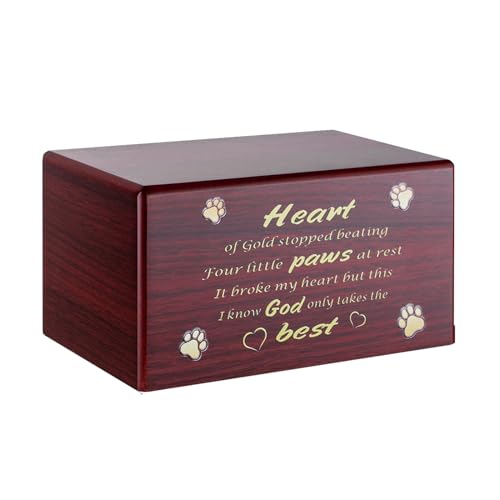 Elegante Holz-Urnenbox für Hunde und Katzen, Haustier-Asche, Behälter für Andenken mit Wort, Haustier-Memory-Särge, Gedenkgeschenk, Haustier-Asche-Box von Woedpez