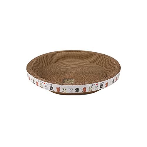 Round Cat Scratching Board Toy Funny Claw Grinder Wellpappe Kitten Bed Wear-resistant Scratcher Nest For Cats Cat Scratch Pad For Furniture Cat Scratch Pad Refill Round Cat Scratch Pads von Woedpez