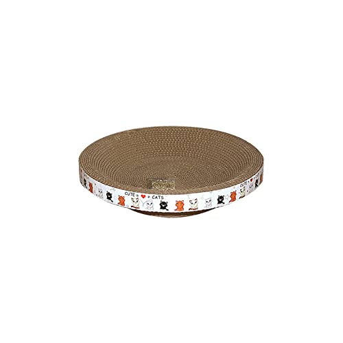 Round Cat Scratching Board Toy Funny Claw Grinder Wellpappe Kitten Bed Wear-resistant Scratcher Nest For Cats Cat Scratch Pad For Furniture Cat Scratch Pad Refill Round Cat Scratch Pads von Woedpez