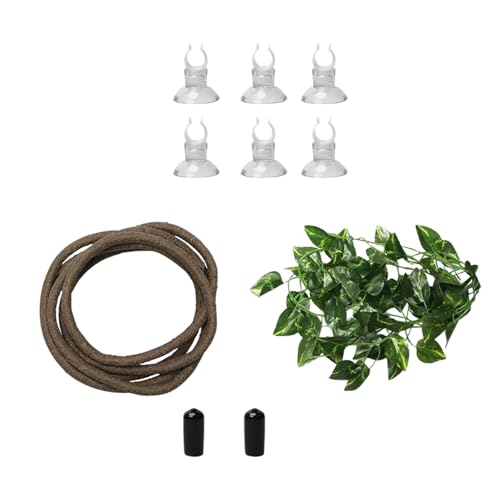 Woedpez Realistische künstliche Terrarien, Pflanzenrebe für Reptilien, Lebensraum, Dekoration, Kletterpflanze, Set, Aquarien, Landschaft, künstliche Kletterrebe, Reptilien, Lebensräume Woedpez Realistische künstliche Terrarien, Pflanzenrebe für Reptilien, Lebensraum, Dekoration, Kletterpflanze, Set, Aquarien, Landschaft, künstliche Kletterrebe, Reptilien, Lebensräume von Woedpez