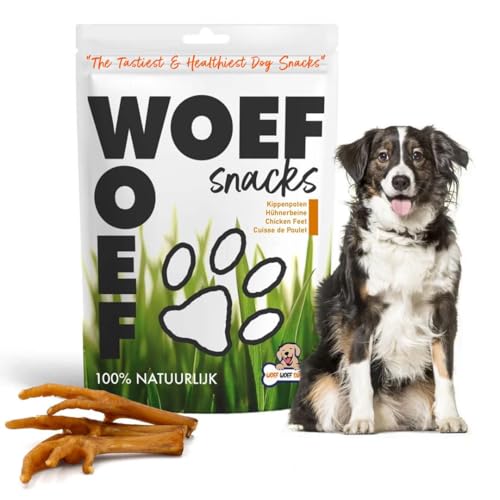 Woef Woef Snacks, Hähnchenfüße für Hunde, 100% Natürlicher Kausnack, Zahnpflege & Gelenkgesundheit, Ohne Zusatzstoffe, 500g von Woef Woef Snacks