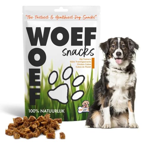 Woef Woef Snacks Hühnergeschmack, Natürliche Hundeleckerli, Getreidefrei 500g, Kalorienarmer Snack für Training, Für Hunde Aller Rassen, Leicht Verdaulich von Woef Woef Snacks