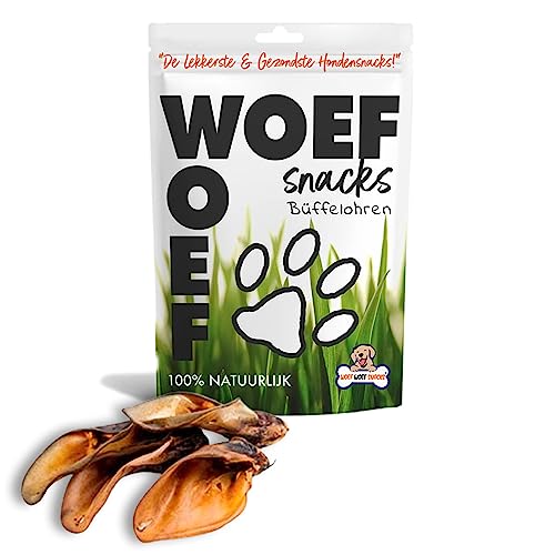 Woef Woef Snacks Hundesnacks Büffelohren - 2.50 KG - Leckereien für Hunde - Kausnack, Belohnungssnack - Alle Hunde und jedes Alter ab 8 kg - Keine Zusatzstoffe von Woef Woef Snacks