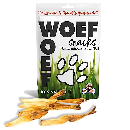 Woef Woef Snacks Hundesnacks Hasenohren ohne Fell - 2.00 KG - Leckereien für Hunde - Belohnungssnack, Behandeln, Kausnack - Kaninchen - Alle Hunde und jedes Alter ab 3 Monaten - Keine Zusatzstoffe von Woef Woef Snacks