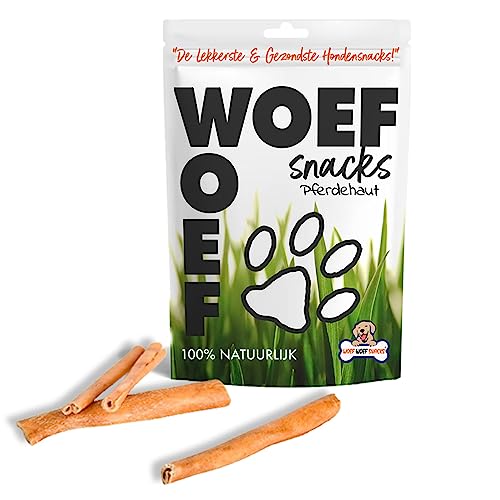 Woef Woef Snacks Hundesnacks Pferdehaut - 1.00 KG - Leckereien für Hunde - Belohnungssnack, Behandeln, Kausnack - Alle Hunde und jedes Alter ab 8 kg - Keine Zusatzstoffe von Woef Woef Snacks