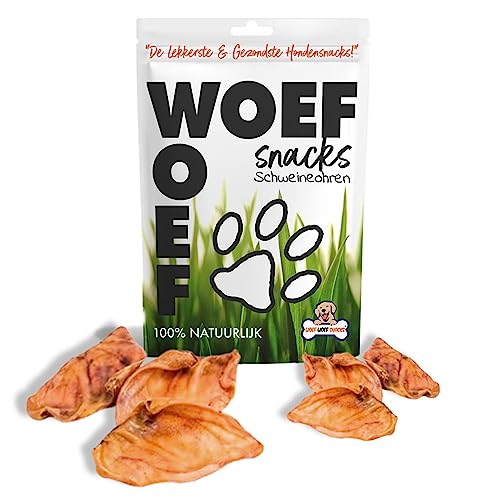 Woef Woef Snacks Hundesnacks Schweine - 0.60 KG - Leckereien für Hunde - Belohnungssnack, Behandeln, Kausnacks - Schweinefleisch - Alle Hunde und jedes Alter ab 8 kg - Keine Zusatzstoffe von Woef Woef Snacks