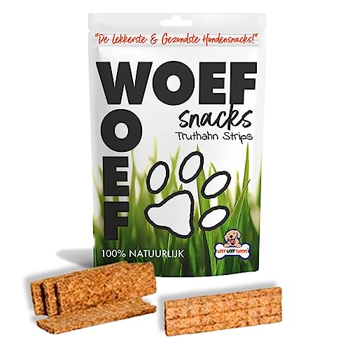 Woef Woef Snacks Hundesnacks Truthahn Strips - 2.00 KG - Leckereien für Hunde - Belohnungssnack, Behandeln - Truthahn - Alle Hunde und jedes Alter ab 3 Monaten - Keine Zusatzstoffe von Woef Woef Snacks