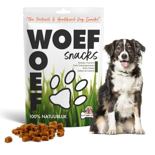 Woef Woef Snacks Hundesnacks Enten-Turnschuhe - Trainingssnack - 1.00 KG - Leckereien für Hunde - Belohnungssnack, Behandeln, Trainingssnacks - Ente - Alle Hunde und jedes Alter ab 2 Monaten - von Woef Woef Snacks