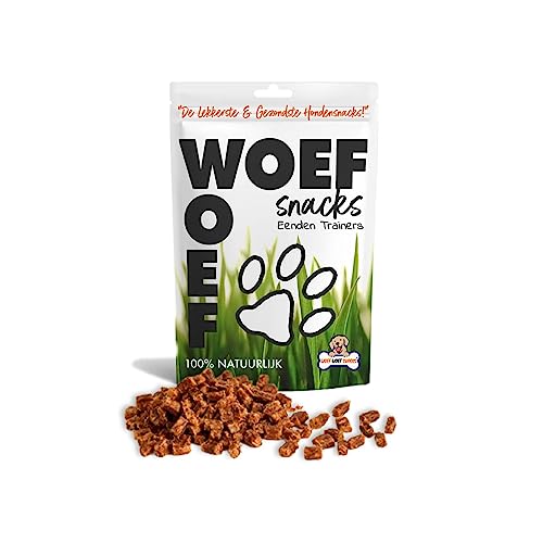 Woef Woef Snacks Hundesnacks Enten-Turnschuhe - Trainingssnack - 1.50 KG - Leckereien für Hunde - Belohnungssnack, Behandeln, Trainingssnacks - Ente - Alle Hunde und jedes Alter ab 2 Monaten - von Woef Woef Snacks