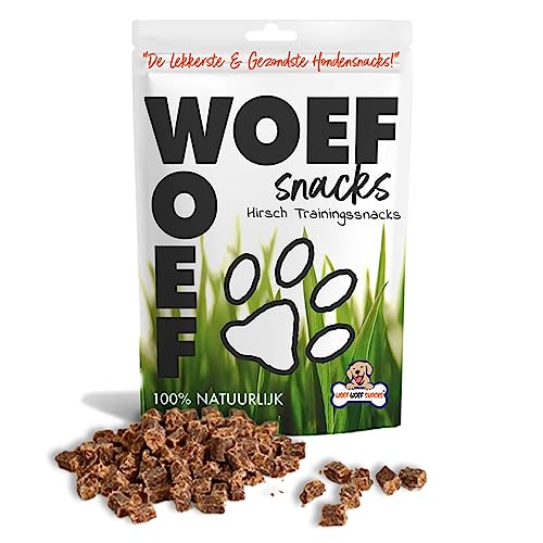 Woef Woef Snacks Hundesnacks Hirschtrainer - Trainingssnacks - 1.50 KG - Leckereien für Hunde - Belohnungssnack, Behandeln, Trainingssnacks - Alle Hunde und jedes Alter ab 2 Monaten - von Woef Woef Snacks