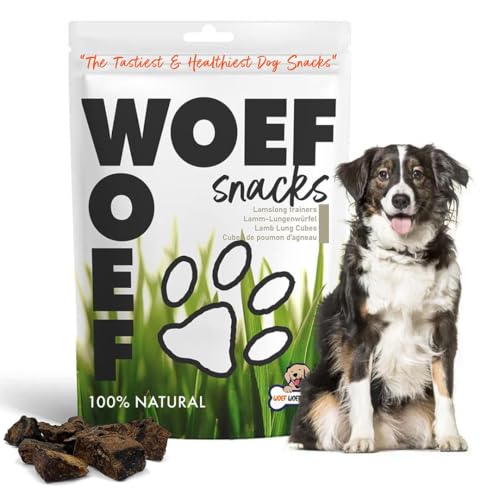 Woef Woef Snacks Lammlungenwürfel, Natürliche Hundeleckerli, Getreidefrei 500g, Kalorienarmer Snack für Training, Für Hunde Aller Rassen, Leicht Verdaulich von Woef Woef Snacks