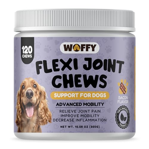 Woffy FlexiJoint – Gelenktabletten für Hunde | Natürliche Unterstützung mit Glucosamin & Chondroitin | Fördert Gelenkgesundheit & Beweglichkeit | Antientzündlich | 120 schmackhafte Kausnacks von Woffy