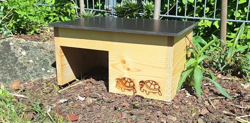 Premium Schildkrötenhaus (SH8) Lasiert aus 20mm starken Vollholz - Wetterfest Schildkrötengehege Schildkröten Wetterfest Freilauf Gehege von Woid Herz