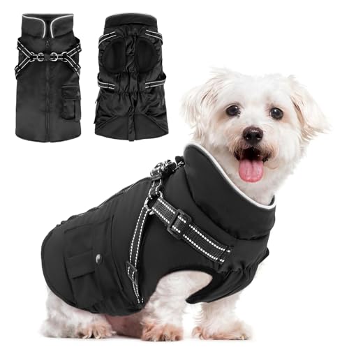 Woiil Hundemantel Winter Warme Hundejacke für mittelgroße Hunde wasserdichter Winterweste atmungsaktiv Hundekleidung Hundepullover mit Geschirrloch Reflektorstreifen Schwarz M Woiil Hundemantel Winter Warme Hundejacke für mittelgroße Hunde wasserdichter Winterweste atmungsaktiv Hundekleidung Hundepullover mit Geschirrloch Reflektorstreifen Schwarz M von Woiil