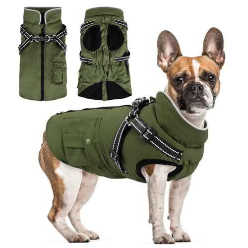 Woiil Hundemantel Thermo Hundejacke für Grosse Hunde wasserdichter Haustiermantel Winter Jacken Winddicht Winterhundejacke Haustierweste mit D-Ring Hundegeschirr Armeegrün L Woiil Hundemantel Thermo Hundejacke für Grosse Hunde wasserdichter Haustiermantel Winter Jacken Winddicht Winterhundejacke Haustierweste mit D-Ring Hundegeschirr Armeegrün L von Woiil