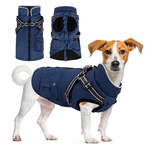 Woiil Hundemantel für Grosse Hunde Warmer Winter Wasserdicht Hundejacke Winddichter Wintermantel kuschelige Reflektierend Ärmellose mit Geschirr Outdoor Navyblau L Woiil Hundemantel für Grosse Hunde Warmer Winter Wasserdicht Hundejacke Winddichter Wintermantel kuschelige Reflektierend Ärmellose mit Geschirr Outdoor Navyblau L von Woiil