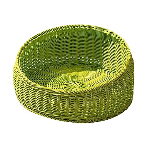 Rattan Pet Bed Round Cushion Circle Dog Bed Pet Beds Woven Cushion for Pet Wicker Cat Bed Cozy Sleeping Pad at House Pet Bed von Wokii