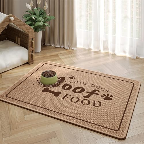 Wokuaile Haustier Futternapf Unterlage 45 x 60 cm Saugfähige Schnelltrocknend Futtermatte rutschfeste Waschbar Napfunterlage für Hunde und Katzen Khaki Wokuaile Haustier Futternapf Unterlage 45 x 60 cm Saugfähige Schnelltrocknend Futtermatte rutschfeste Waschbar Napfunterlage für Hunde und Katzen Khaki von Wokuaile