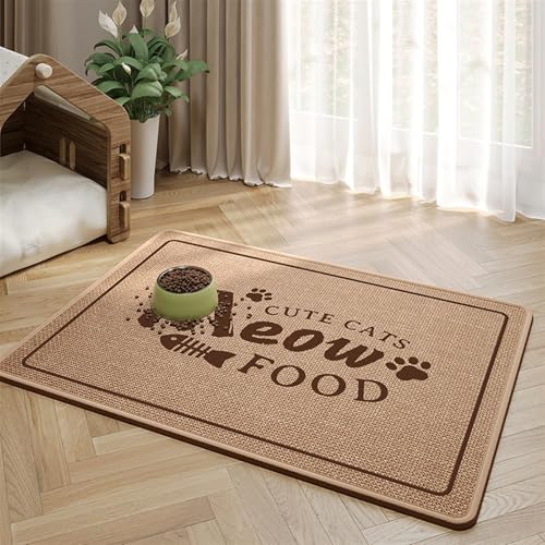 Wokuaile Haustier Futternapf Unterlage 50 x 70 cm Saugfähige Schnelltrocknend Futtermatte rutschfeste Waschbar Napfunterlage für Hunde und Katzen Khaki Wokuaile Haustier Futternapf Unterlage 50 x 70 cm Saugfähige Schnelltrocknend Futtermatte rutschfeste Waschbar Napfunterlage für Hunde und Katzen Khaki von Wokuaile
