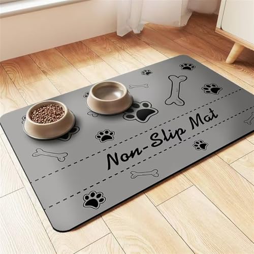 Wokuaile Napfunterlage Hund Katzen Futternapf Unterlage rutschfeste Saugfähige Schnelltrocknend Futtermatte Leicht Zu Reinigen Hundenapf Matte Grau, 30 x 45 cm Wokuaile Napfunterlage Hund Katzen Futternapf Unterlage rutschfeste Saugfähige Schnelltrocknend Futtermatte Leicht Zu Reinigen Hundenapf Matte Grau, 30 x 45 cm von Wokuaile