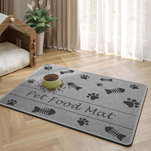 Wokuaile Napfunterlage für Hunde und Katzen Saugfähige Schnelltrocknend Hundenapf Futternapf Unterlage Waterafstotend Futtermatte Grau, 45 x 60 cm Wokuaile Napfunterlage für Hunde und Katzen Saugfähige Schnelltrocknend Hundenapf Futternapf Unterlage Waterafstotend Futtermatte Grau, 45 x 60 cm von Wokuaile