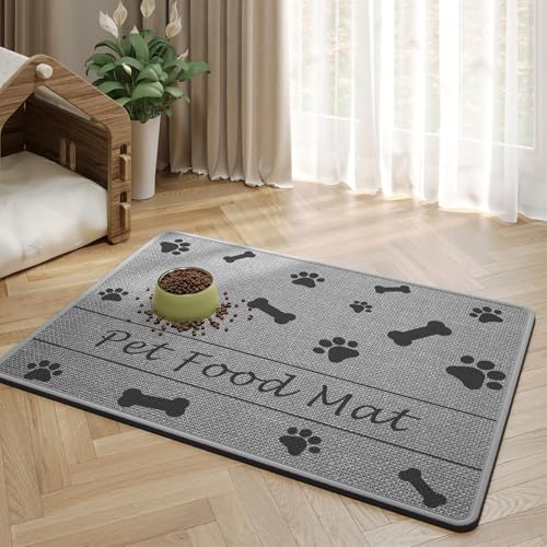 Wokuaile Napfunterlage für Hunde und Katzen Saugfähige Schnelltrocknend Hundenapf Futternapf Unterlage Waterafstotend Futtermatte Grau Knochen, 50 x 70 cm Wokuaile Napfunterlage für Hunde und Katzen Saugfähige Schnelltrocknend Hundenapf Futternapf Unterlage Waterafstotend Futtermatte Grau Knochen, 50 x 70 cm von Wokuaile