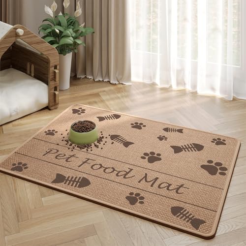 Wokuaile Napfunterlage für Hunde und Katzen Saugfähige Schnelltrocknend Hundenapf Futternapf Unterlage Waterafstotend Futtermatte Khaki, 45 x 60 cm Wokuaile Napfunterlage für Hunde und Katzen Saugfähige Schnelltrocknend Hundenapf Futternapf Unterlage Waterafstotend Futtermatte Khaki, 45 x 60 cm von Wokuaile