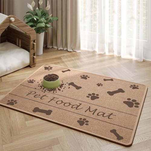 Wokuaile Napfunterlage für Hunde und Katzen Saugfähige Schnelltrocknend Hundenapf Futternapf Unterlage Waterafstotend Futtermatte Khaki Knochen, 50 x 70 cm Wokuaile Napfunterlage für Hunde und Katzen Saugfähige Schnelltrocknend Hundenapf Futternapf Unterlage Waterafstotend Futtermatte Khaki Knochen, 50 x 70 cm von Wokuaile