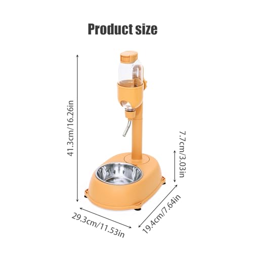 Wasserspender für Haustiere, stehend, 500 ml, multifunktionaler Hundewasserflaschenständer, automatisches Füttern von Wasser, abnehmbare Höhe, für Hunde und Katzen (orange) von Wokyo