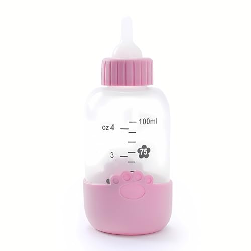 Wokyo Mini Nippel Kits für Kätzchen und Welpen, Haustier-Futterflaschen-Zubehör (Pink) von Wokyo