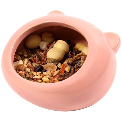 Keramik-Napf für kleine Haustiere, Hamster, Meerschweinchen, Futternapf, Hamster, Wassernapf, Frettchen, Chinchillas, Eichhörnchen, Igel, Zubehör, Reptilien, Hamster, Zubehör für Käfige (Rosa) von Woleigiao